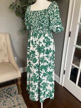 Green Printed Jumpsuit - Medium